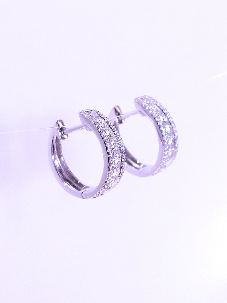 DIAMOND 0.76CT HOOPS IN 18K WHITE GOLD