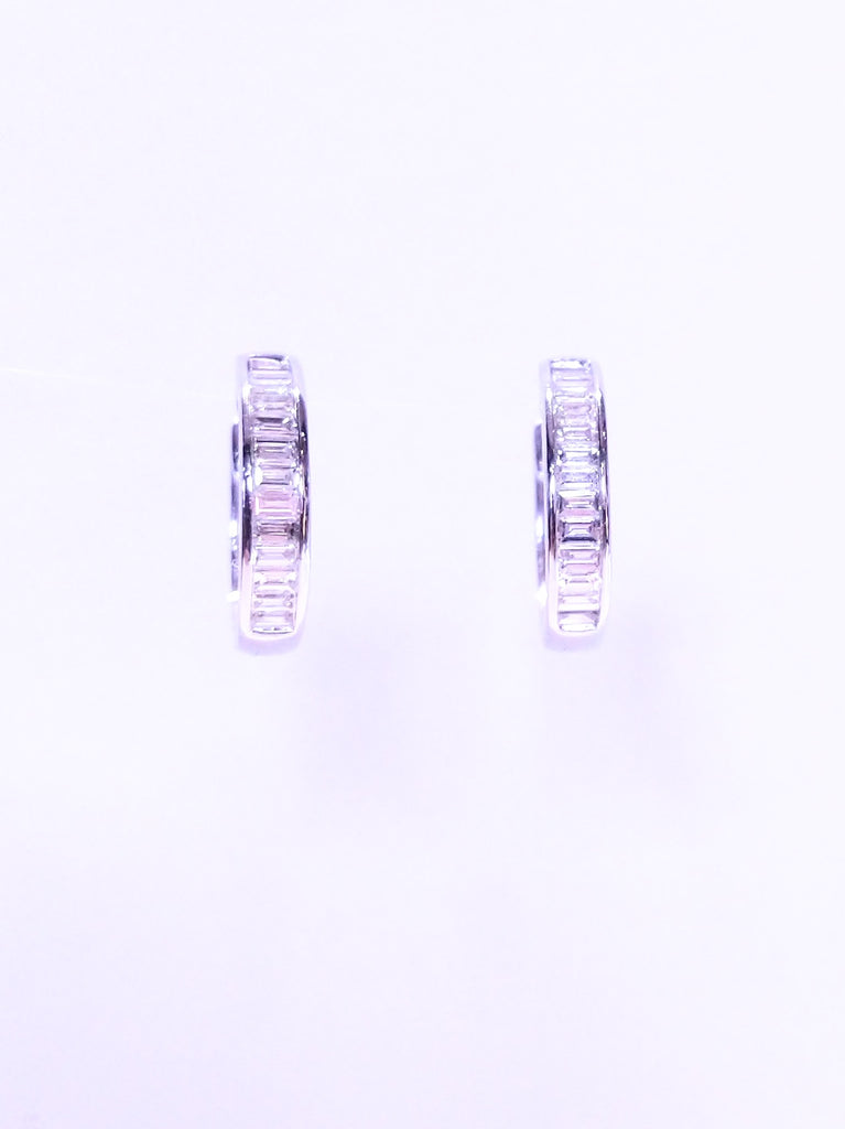 DIAMOND BAGUETTE CUT 0.50CT HOOPS IN 18K WHITE GOLD