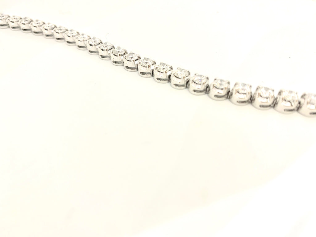 18CT WHITE GOLD 8.00CTS DIAMOND FLEXI LINK TENNIS BRACELET