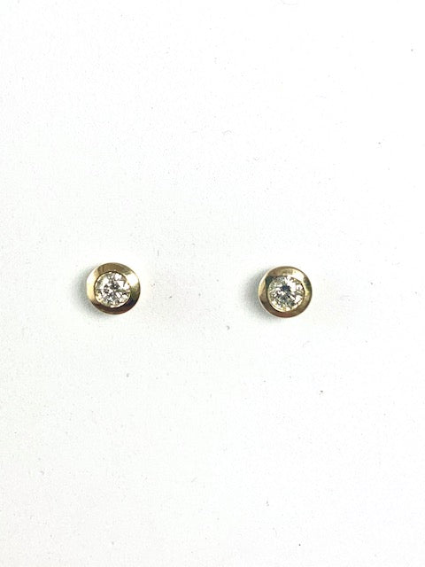 9CT DIAMOND RUBOVER SET STUD EARRINGS
