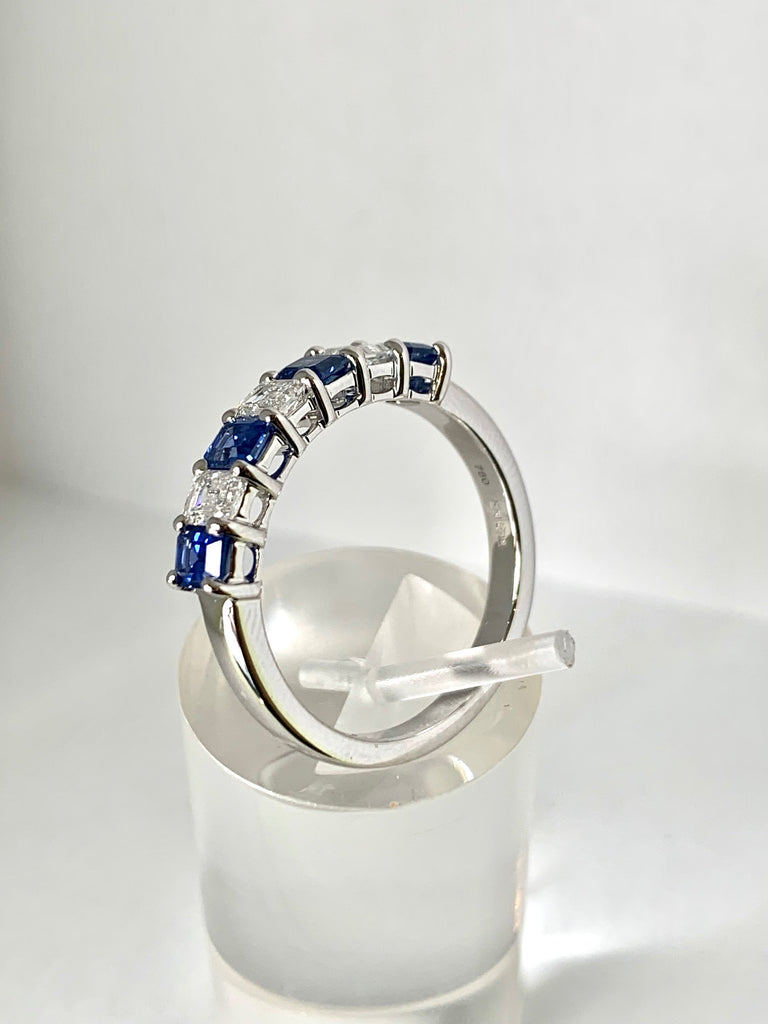 PLATINUM SAPPHIRE DIAMOND ETERNITY BAND