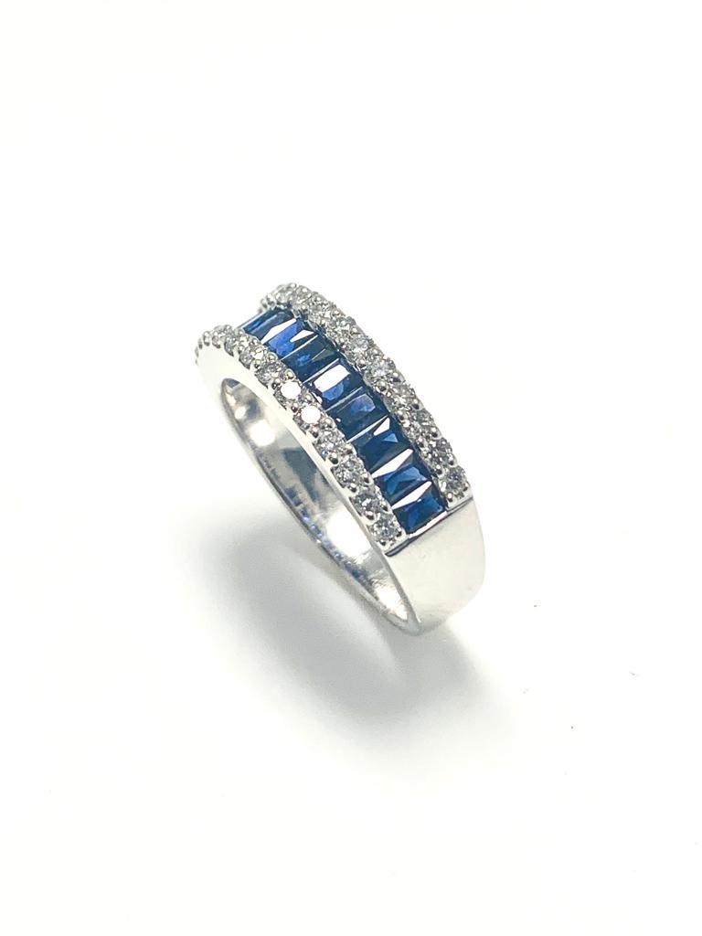 PLATINUM SAPPHIRE AND DIAMOND ETERNITY RING