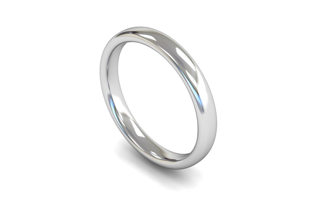 3MM TRADITIONAL COURT WEDDING BAND PLATINUM
