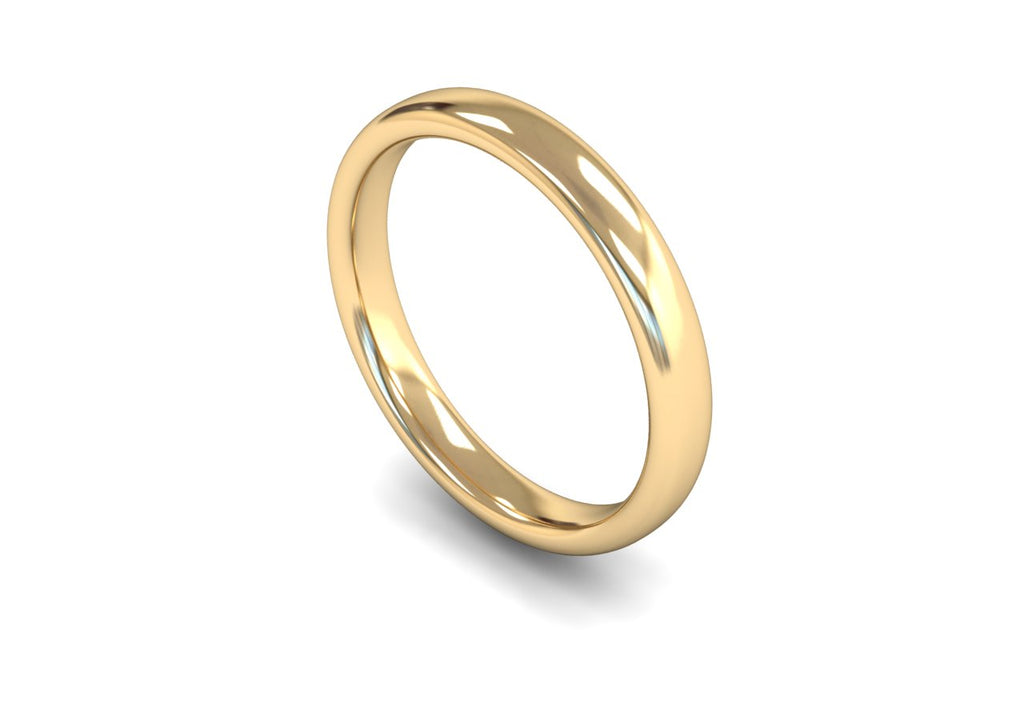 3MM TRADITIONAL COURT WEDDING BAND 9CT
