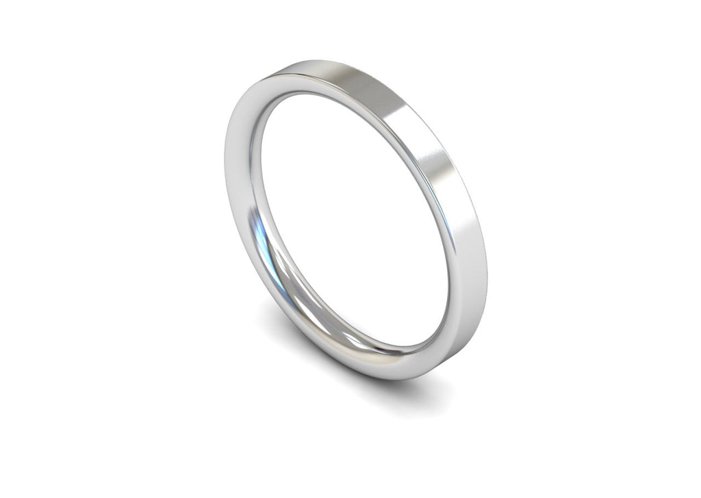 2.5MM FLAT COURT WEDDING BAND PLATINUM