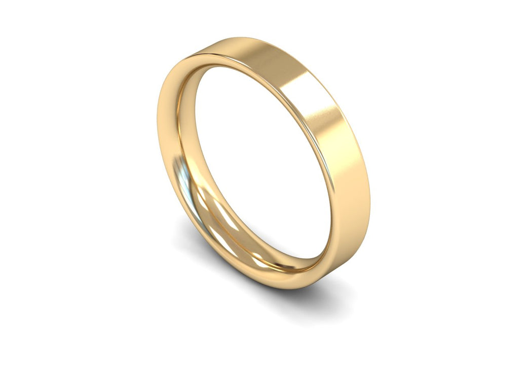 4MM FLAT COURT WEDDING BAND 9CT