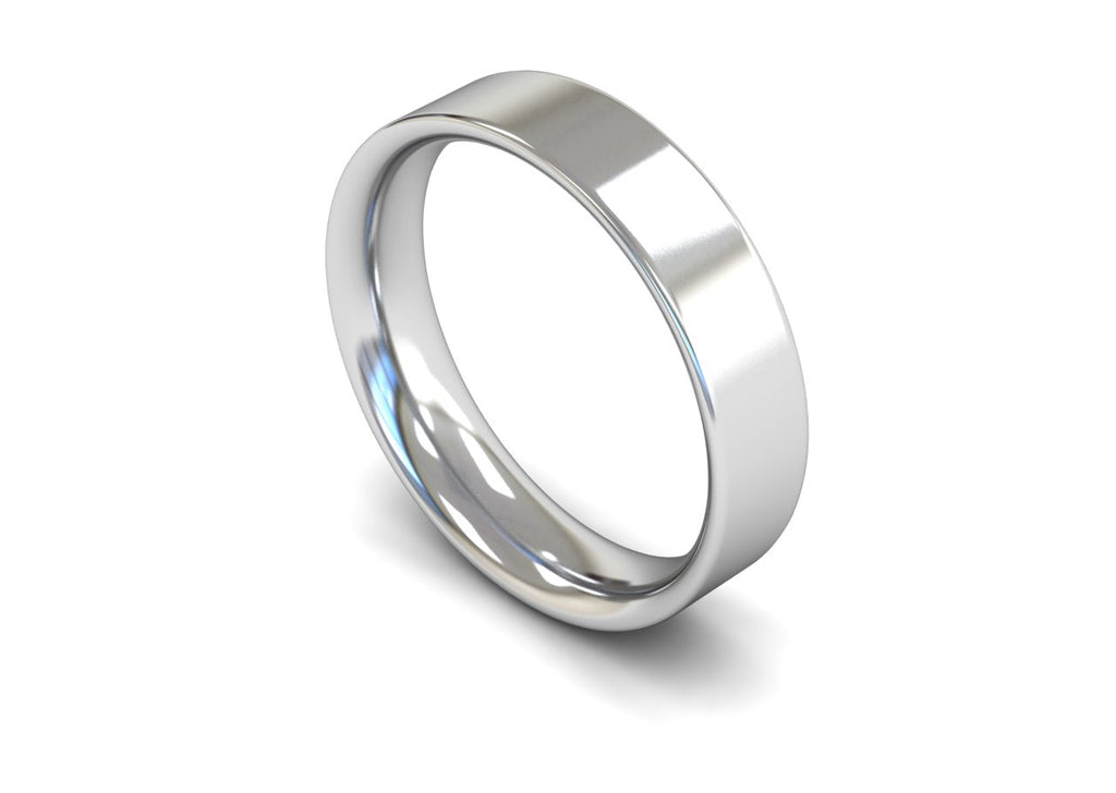 5MM FLAT COURT WEDDING BAND PLATINUM