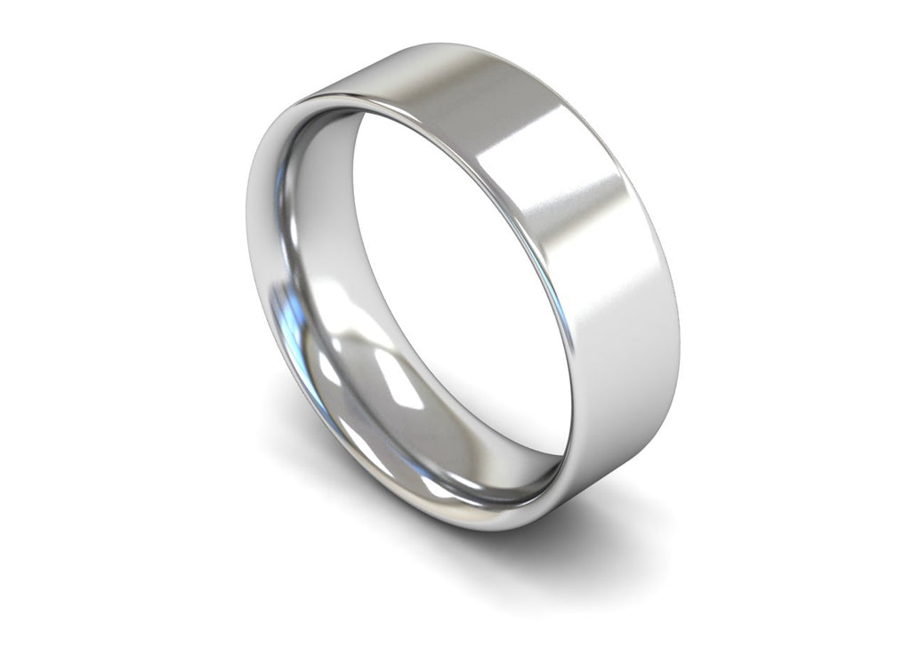 7MM FLAT COURT WEDDING BAND PLATINUM