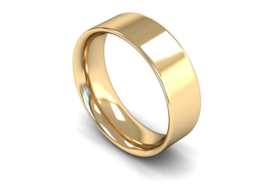 7MM FLAT COURT WEDDING BAND 18CT